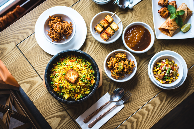 Home indian food on plates