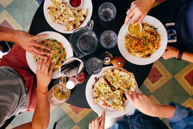 Home table food naan